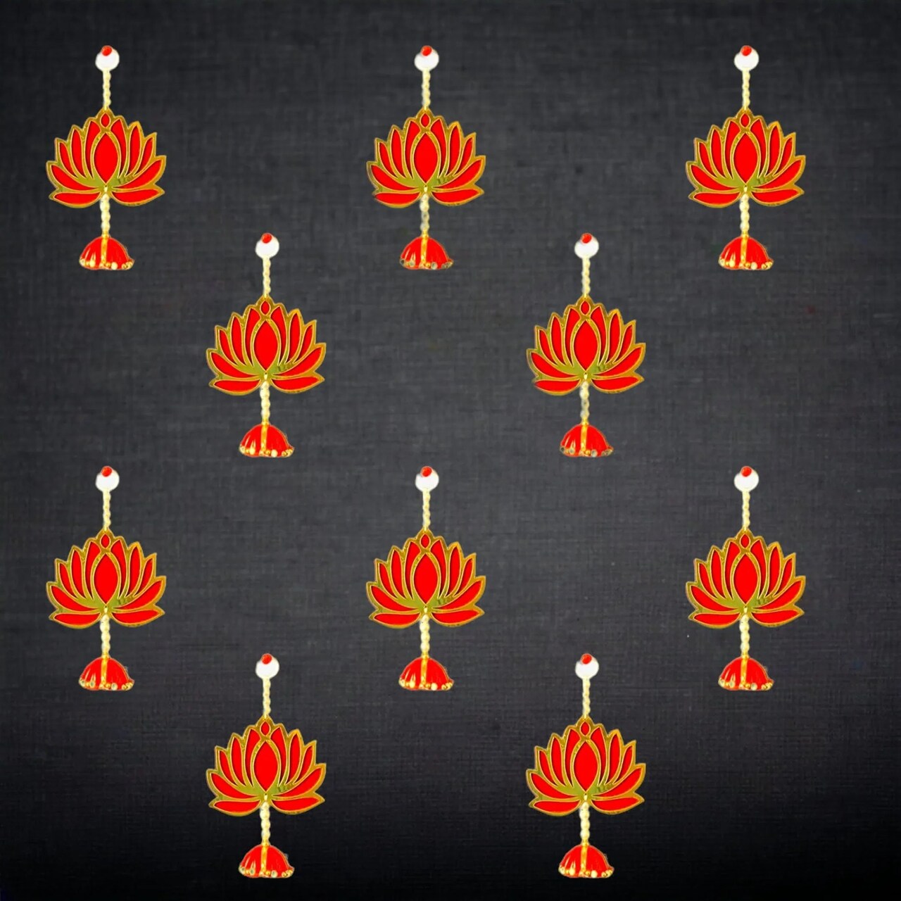 10 Ct. Lotus Hangings for Home Decor, Lotus Backdrop Hanging, Lotus Cutout, Pooja Decor, Diwali Decoration, Wedding, Diwali Decor, Wall Decor,